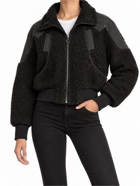 Moose Knuckles Nellis Sherpa Bomber Jacket Black Medium NWT